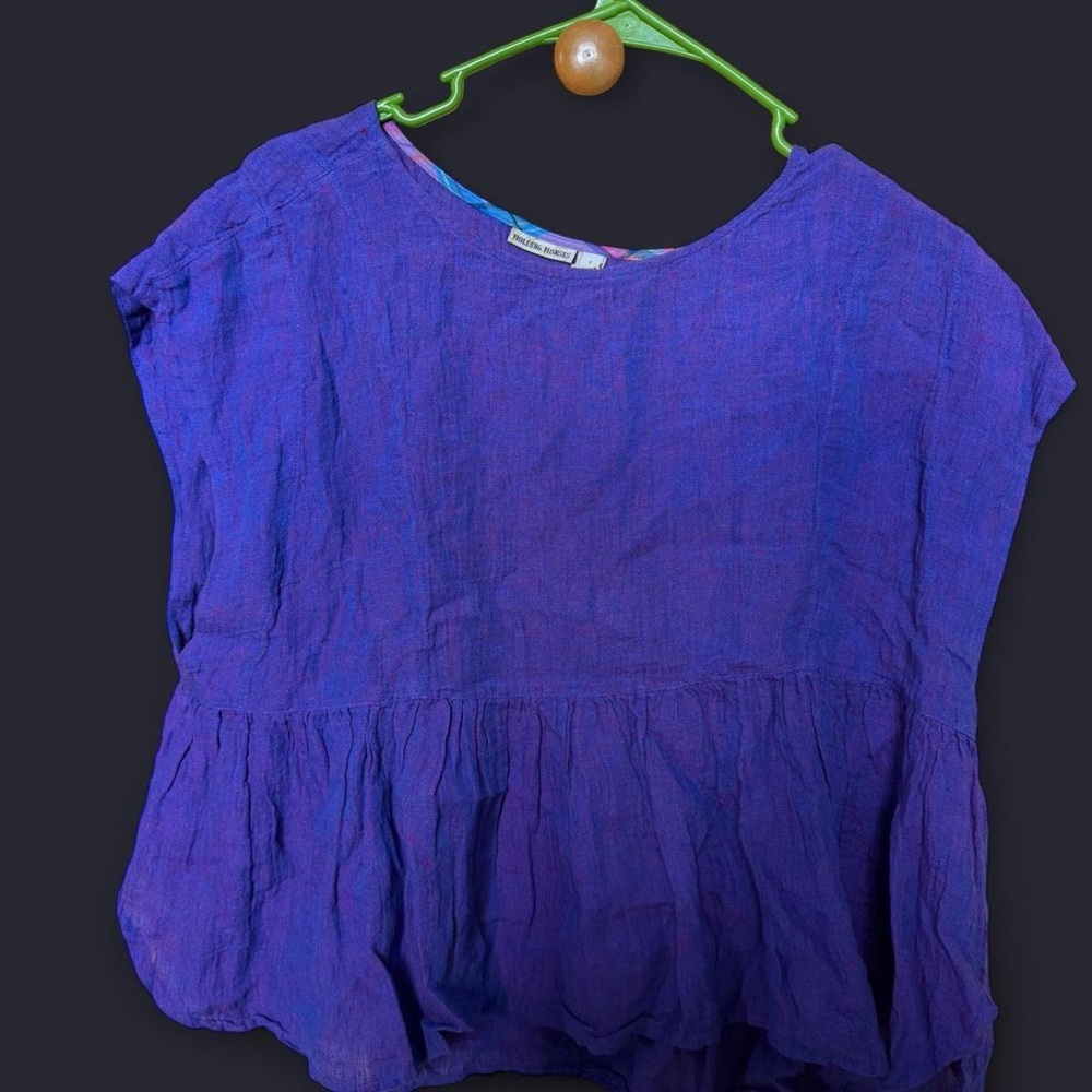 Purple 100% Linen Women's Top